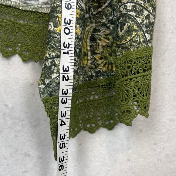 One World Plus Size Kimono Abstract Floral Green Orange Size 1X NWOT - Picture 6 of 10